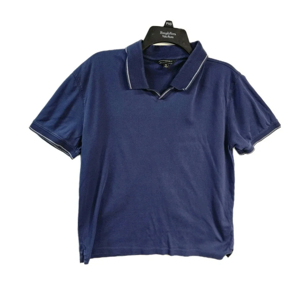 Banana Republic Men's Polo‎ Shirt  Navy Blue M Luxe Touch Performance